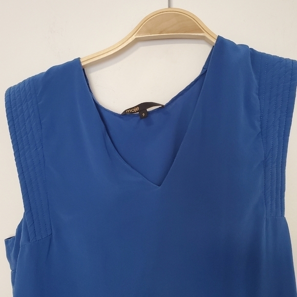 MAJE Lustra blue silk top - Picture 7 of 7